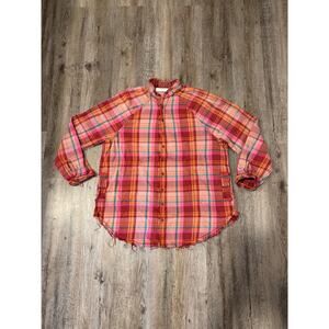 Free People Women's Summer Daydream Plaid Tunic Shirt Size XS